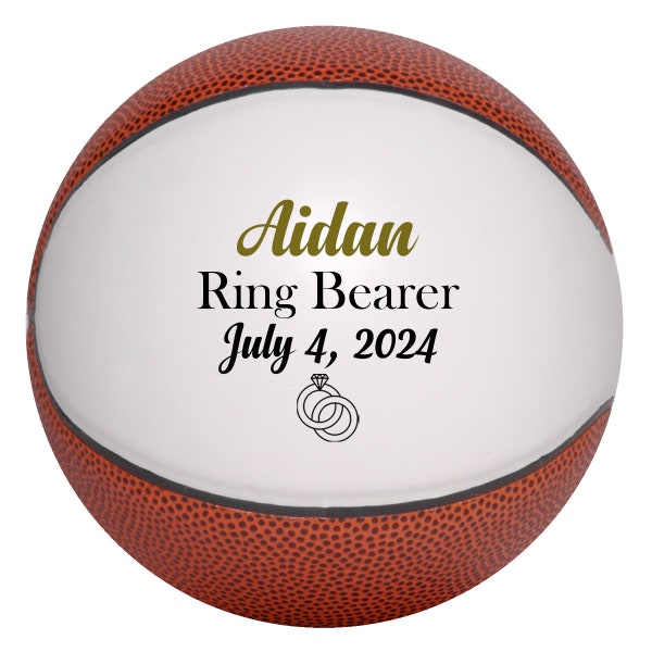 Custom Ring Bearer Basketball Proposal Gift for Wedding Party Ring Security | Customizable with Name and Wedding Date