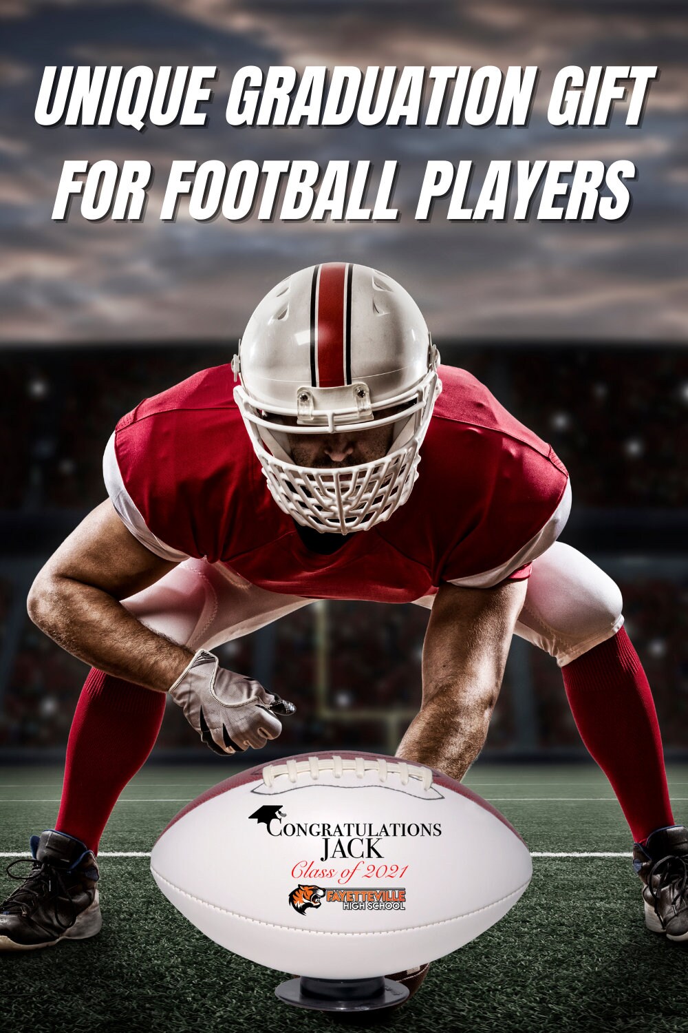 Graduation Gift Football Custom With Name \u0026 School Logo for Him, Her, Grad,  Class of 2025 for High School, University, College - Etsy, image size:1000x1500