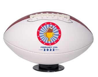 Super Bowl Football 2022 Party Decoration Trophy, Autograph Football Full Size 12 Inch, Table Centerpiece Decor for Touchdown Game Day Party
