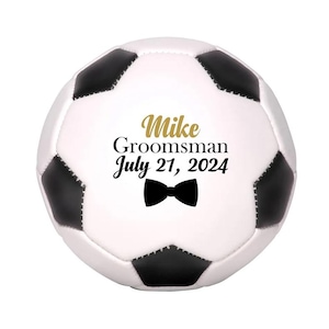Custom Groomsmen Soccer Ball Proposal Gift for Wedding Party | Customizable with Name and Wedding Date