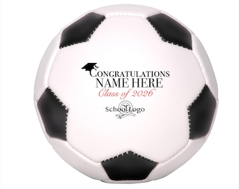 Graduation Gift Soccer Ball Custom with Name & School Logo for Him, Her, Grad, High School, University, College