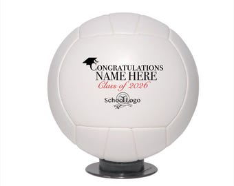 Graduation Gift Volleyball Custom with Name & School Logo for Him, Her, Grad,  High School, University, College