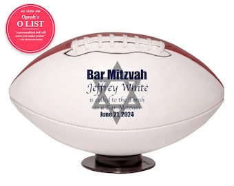 Barmitzvah Gift, Barmitzvah Favors, Bar Mitzvah Gift, Judaica, Barmitzvah Invitations, Personalized Football Gifts, Jewish Party Centerpiece