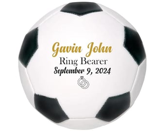 Custom Ring Bearer Soccer Ball Proposal Gift for Wedding Party Ring Security | Customizable with Name and Wedding Date