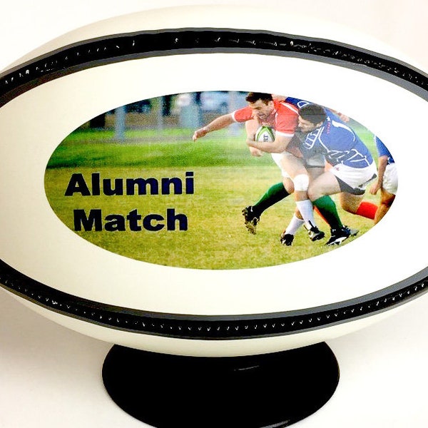 Personalized Photo Mid-size Rugby Ball with Photo, Text, or Logo // Coach Gift // Sponsor Gift // Team Gift