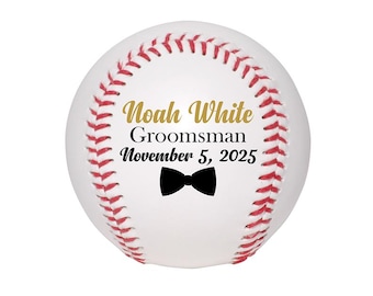 Engraved Baseball | Ring Bearer, Best Man, Junior Groomsmen Gift Bag | Father in Law, Parent Wedding Gift