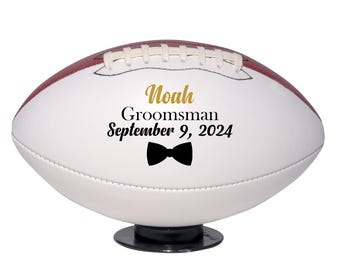 Custom Groomsmen Football Proposal Gift for Wedding Party | Customizable with Name and Wedding Date
