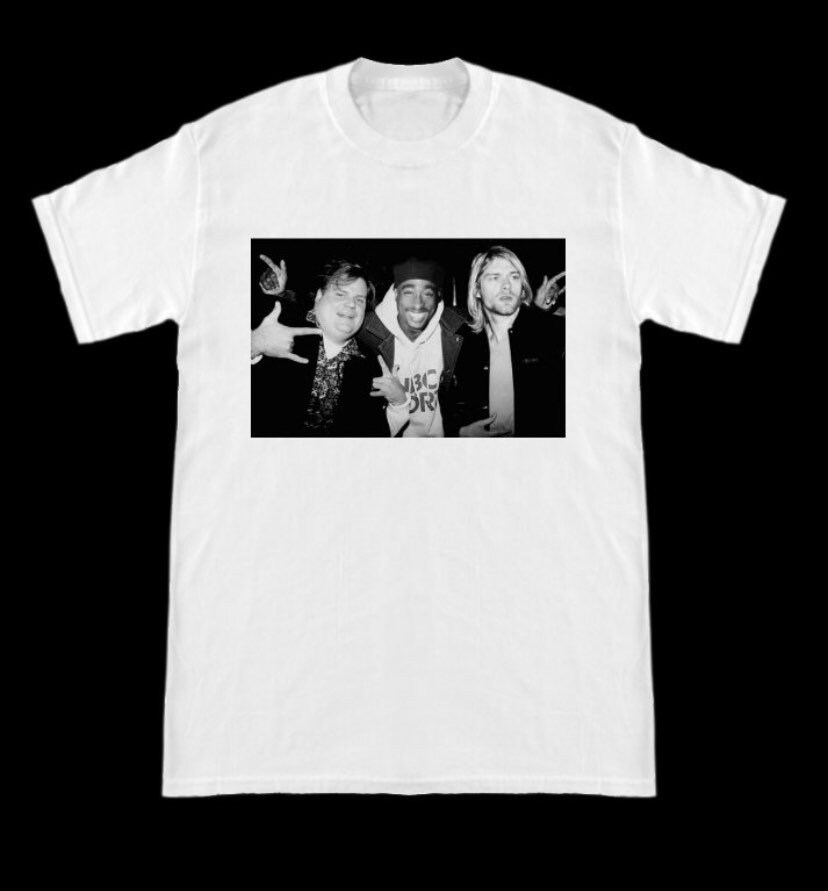 Discover Kurt Cobain Chris Farley Tupac Shakur Nirvana T-Shirt