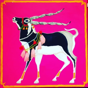 ART PRINT Blackbuck on Hot Pink Art Print