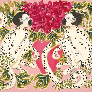 ART PRINT Monkeys with Roses