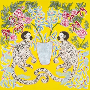 ART PRINT. Monkeys on Yellow by Paige Gemmel
