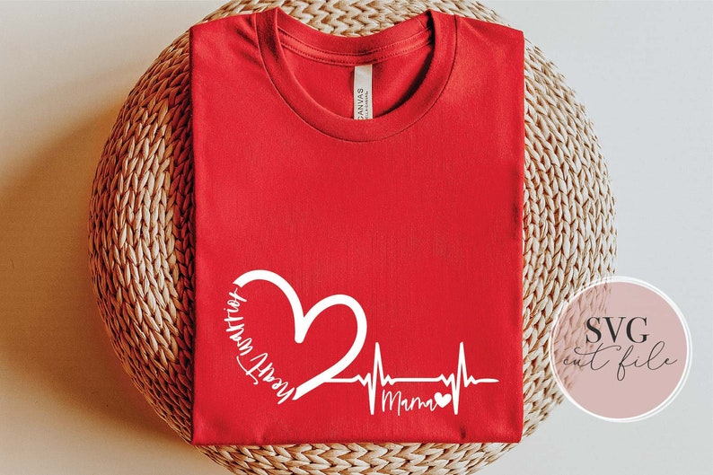 Heart Warrior Mama svg, Heart Disease Awareness svg, Healthy Heart svg, Heart Disease svg, I wear red svg, Heart Disease Month, Download image 1