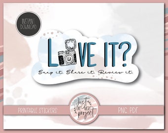 Love it Sticker, Review Sticker, Love your order png, Leave a review png, Etsy shop supplies, Cute shop sticker, Order sticker,