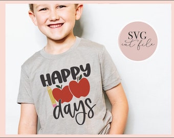 Happy 100 Days svg, 100 Day of School svg, 100 Days Smarter svg, School shirt svg, School Spirit shirt svg, Instant Download