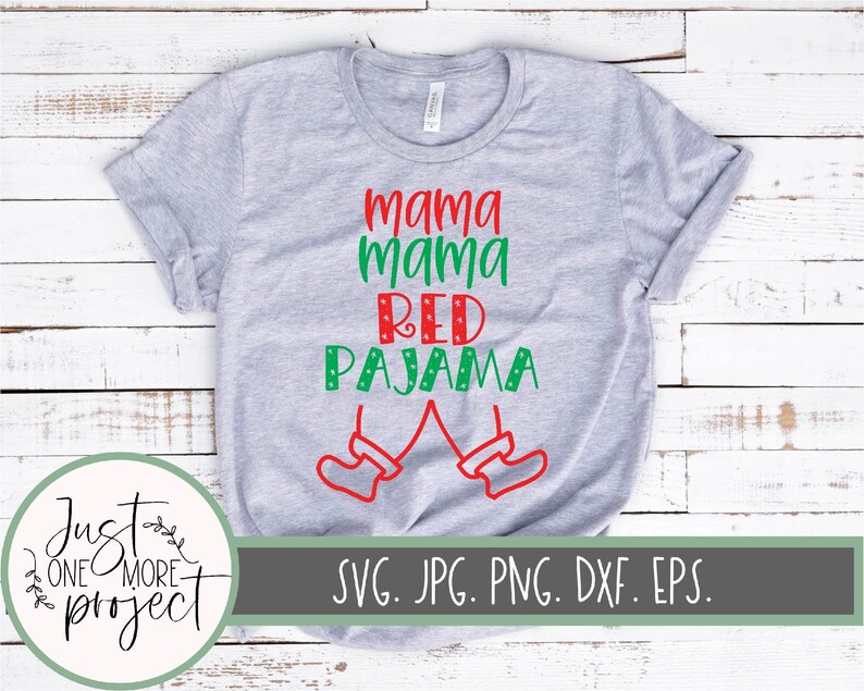 Download Mama Mama Red Pajama svg Mom Shirt svg Christmas svg | Etsy