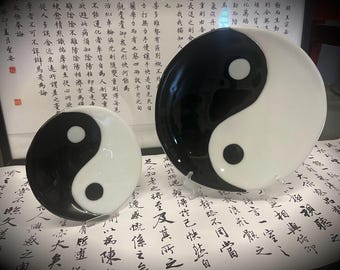 Yin-Yang dish. Handmade 28 cm and 19 cm   ideal gift