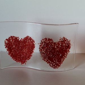 heart in fused glass. Beautiful Valentines, wedding, anniversary and birthday gift sun catcher.
