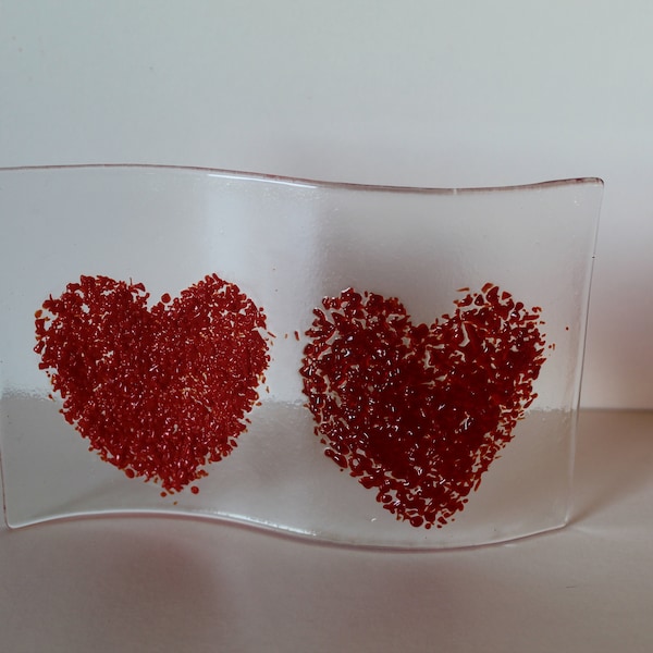 heart in fused glass. Beautiful Valentines, wedding, anniversary and birthday gift sun catcher.