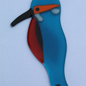 Fused Glass Kingfisher Garden Art - Handmade Copper Plant Pot Decoration / weatherproof image 6