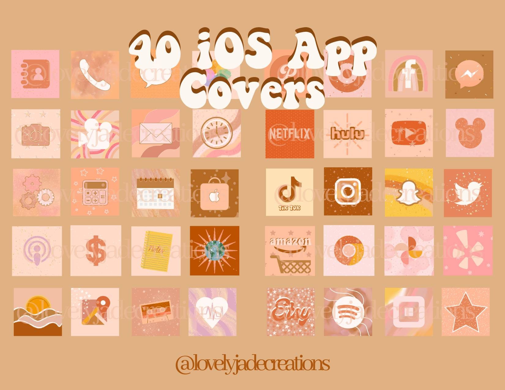 Art & Collectibles 50 Sage Green iOS 14 App Icons Aesthetic Icon Bundle Hippie iOS icons iOS14