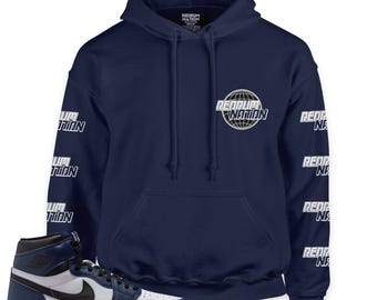 Bleu marine minuit 1 Redrum Nation V25 Sweat à capuche épais