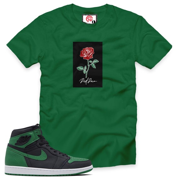 pine green and red shirt