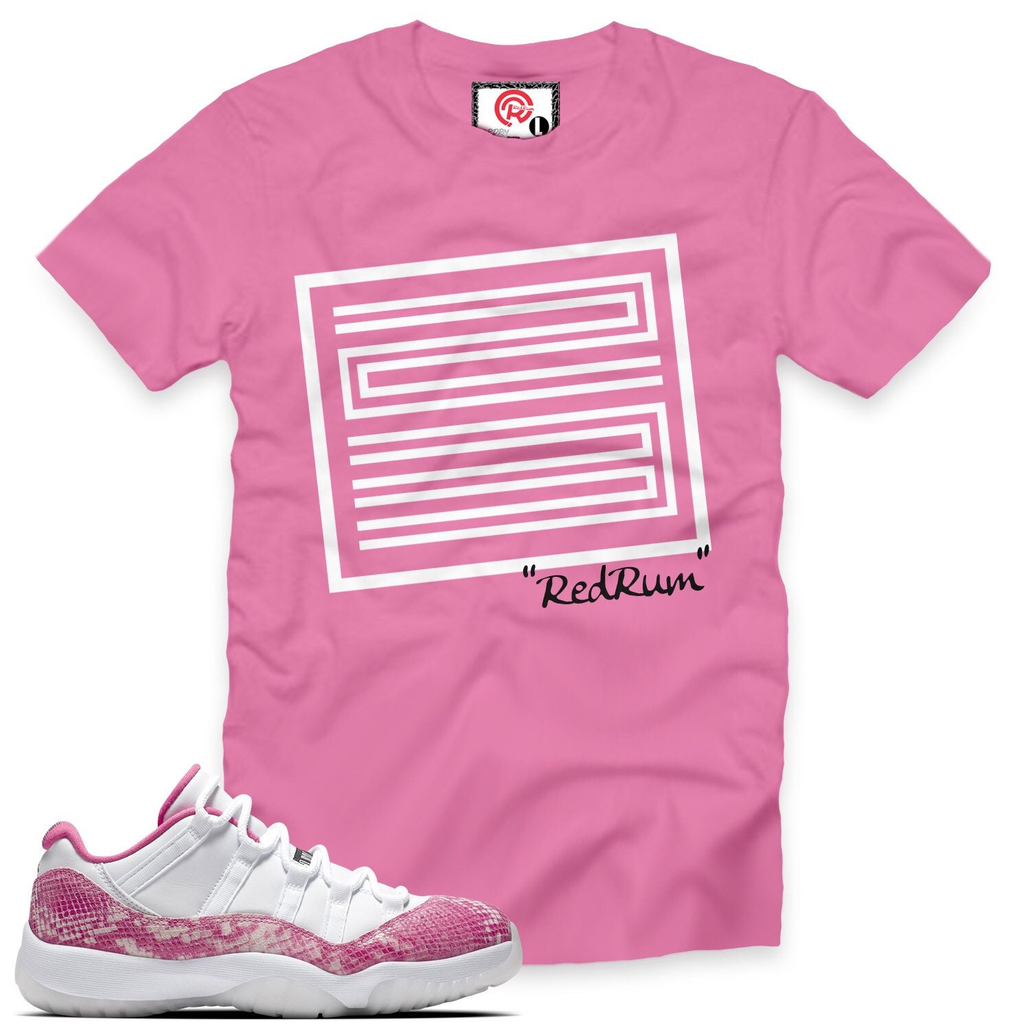 Pink jordan 11 snakeskin shirt Clearance