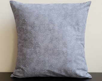 Smoky Gray Swirls - 16" x 16" Throw Pillow Cover