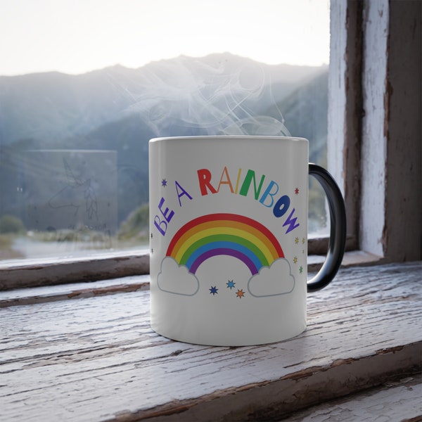 Normal is Boring, Be a Rainbow, Color Morphing Mug, 11oz, Rainbow, IORG, Gifts for Girls, Masonic Youth