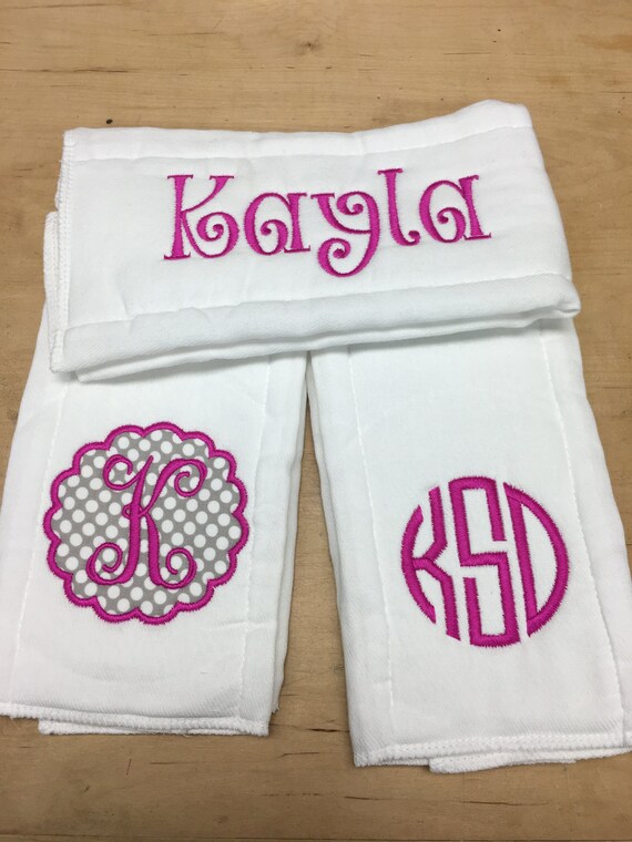 Set of 3 Burp Clothes/ Personalized Set of 3 Burp Clothes/ Etsy