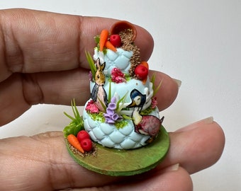 Miniature Peter Rabbit Cake - 1 inch scale