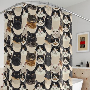 Cute Cat Curtain Shower Funny Gift Kitten