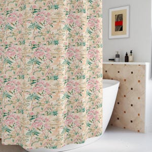 Vintage Floral Shower Curtain, Bathroom Decor, Home Accessories, Rustic Style, Gift for Her, Floral Design