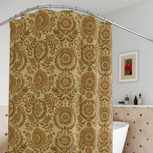 Bohemian Floral Shower Curtain | Vintage Bath Decor, Bathroom Accessories, Home Decor, Gift Idea, Rustic Style
