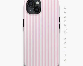 iPhone 16 Pro Case Pink Stripe Coquette Pastel Aesthetic Cute Girly Cottagecore Case