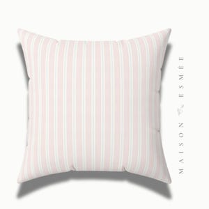Decorative Pillow Throw Pink Stripe Pastel Baby Girl Botanical Pastel Baby Pink Pillow Baby Nursery Pillow Square Pillow