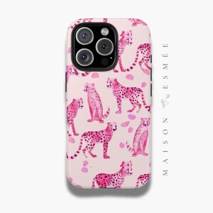 Pink Leopard  Phone Case - Animal Print iPhone Case Trendy Aesthetic Cover