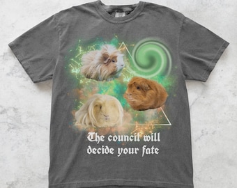 Cosmic Guinea Pig Tee Retro Vintage Y2K Graphic Tee Unhinged Guinea Pig Gift Silly Meme Shirt 90's