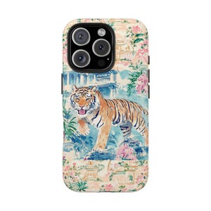 Tiger Phone Case Animal Jungle Collage Coquette Iphone Case Summer Cottagecore Trendy Cute ColourfuliPhone 12 Case 15 14 13