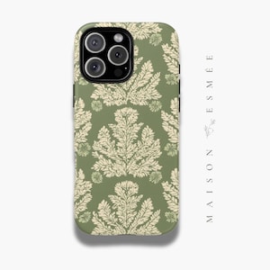 Green Floral iPhone Case Botanical Nature Leaf Trendy Cute Aesthetic Minimalist Matte iPhone 15 Pro Case