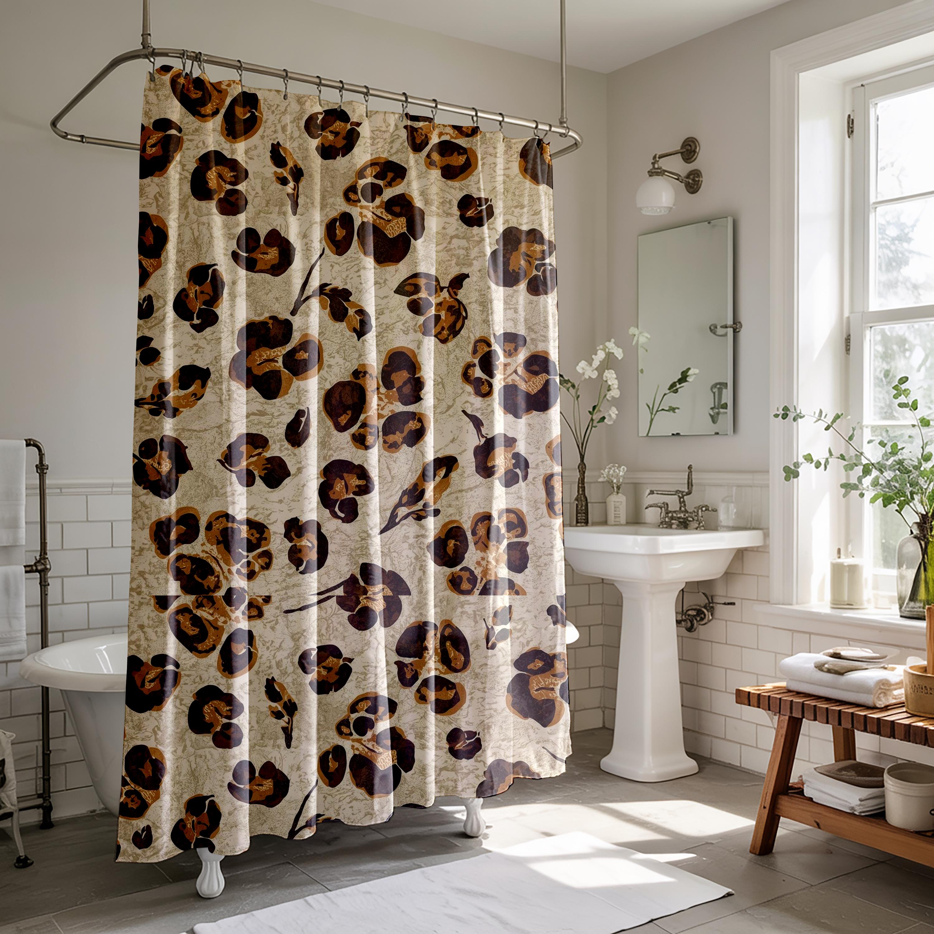 Leopard Print Pattern Shower Curtain | Animal Print Bathroom Decor - Etsy