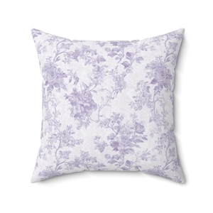 Purple Lavender Lilac Floral Accent Pillow, Cozy Home Decor, Throw Pillow for Living Room, Bedroom, Gift for Her, Girl Nursery Pillow