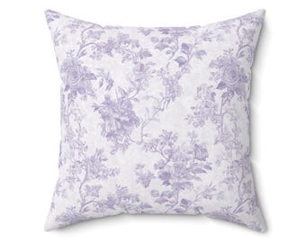 Purple Lavender Lilac Floral Accent Pillow, Cozy Home Decor, Throw Pillow for Living Room, Bedroom, Gift for Her, Girl Nursery Pillow