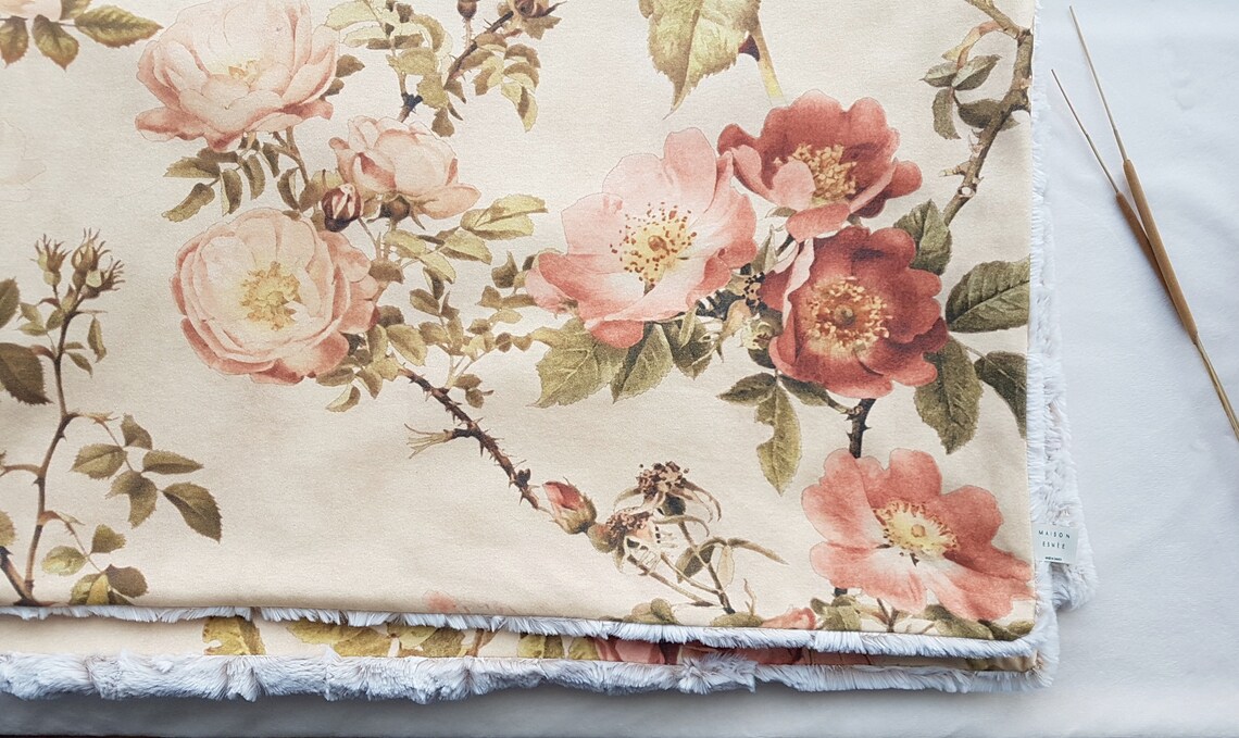 Vintage Floral Blanket Vintage Floral Throw Minky Blanket Etsy