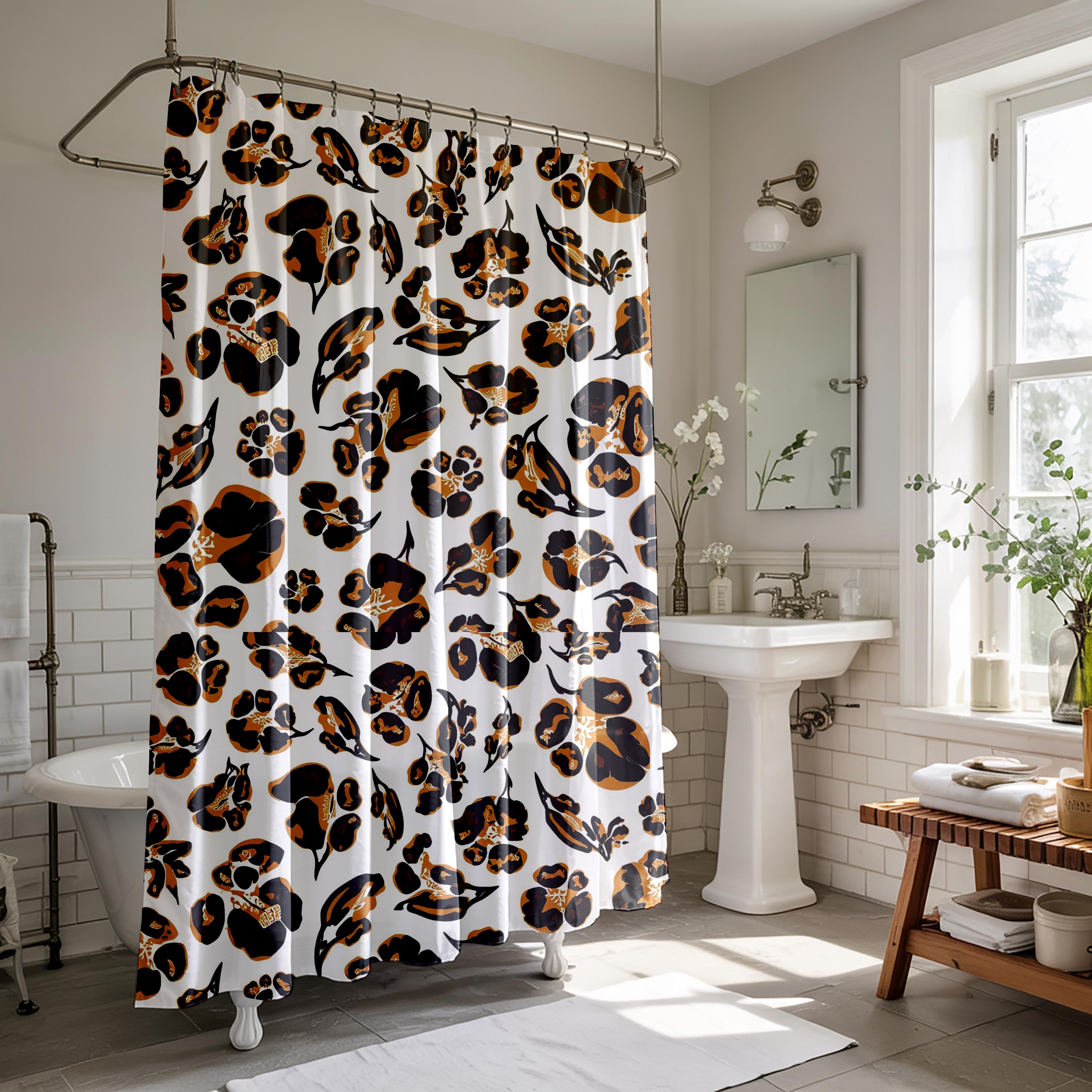 Leopard Print Pattern Shower Curtain | Animal Print Bathroom Decor - Etsy