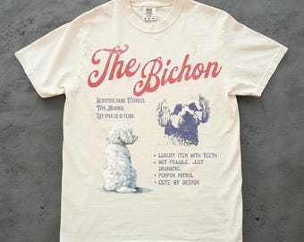 Bichon Frise Dog Shirt | Bichon Vintage Retro Y2K Mom Gift Accessories for Bichon