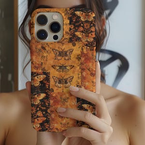 Bohemian Boho Moth Butterfly Celestial iPhone Case 15 Pro Cottagecore 11 12 13 14 Case