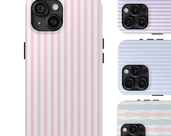 iPhone 16 Pro Case Pink Stripe Coquette Pastel Aesthetic Cute Girly Cottagecore Case