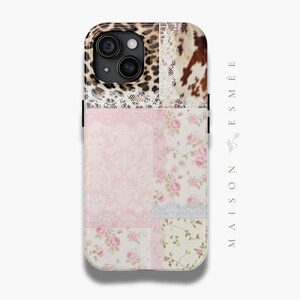 Cheetah Leopard Print Phone Case iPhone 16 Pro Case Cute Collage Aesthetic y2k Phone Case Coquette