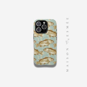 Rustic Bass Print Phone Cases - Unique Fisherman Gift, Fisher Phone Case